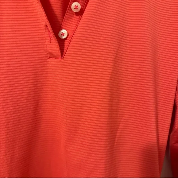 Nike Coral Pink Striped Long Sleeve Golf Polo Size XS Women’s - Picture 4 of 9